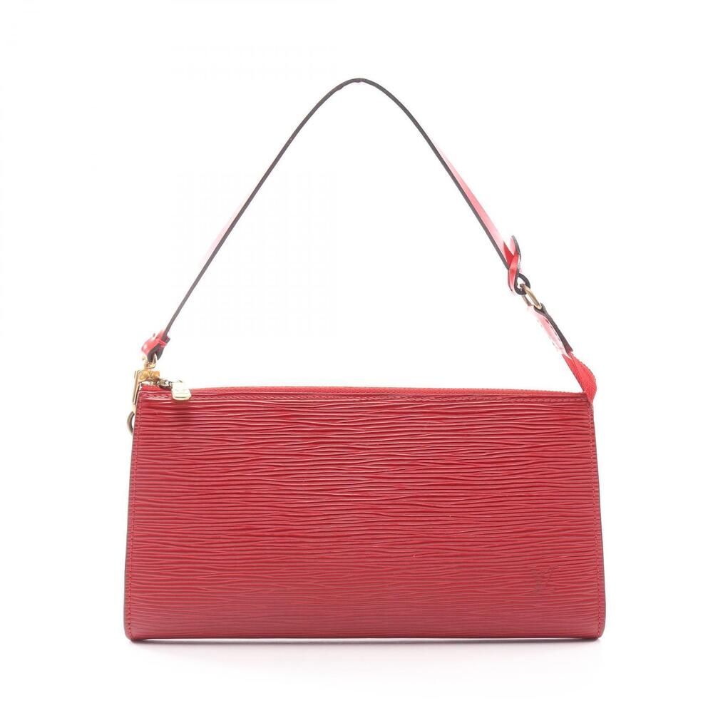 Louis Vuitton Pochette Accessoires Epi Castilian Red Handbag Leather